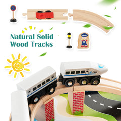 80-Piece Wooden Activity Playset with Reversible Tabletop [Best Seller in the US]
