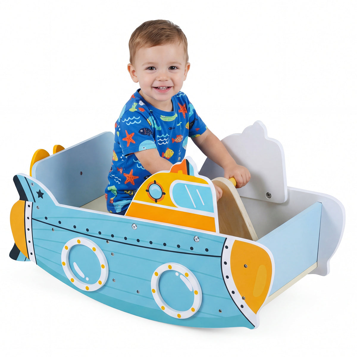 Climbing Toy for Toddlers 1+ Submarine-Themed Wooden Montessori Climbing Set