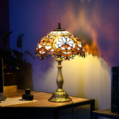 HOMCOM Stained Glass Table Lamp, Handcrafted Artisan Collectible, Suitable for Living Room and Bedside, Multi-Coloured, 25 x 45H cm, Zinc Alloy.