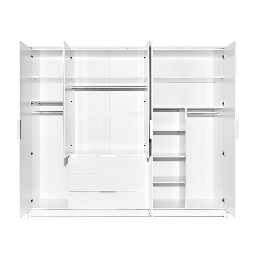 Wardrobe DALTON 255 White + Mirror