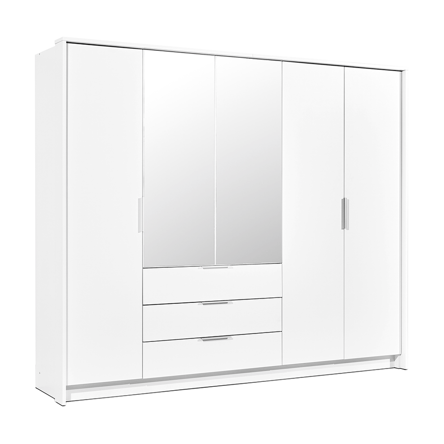 Wardrobe DALTON 255 White + Mirror