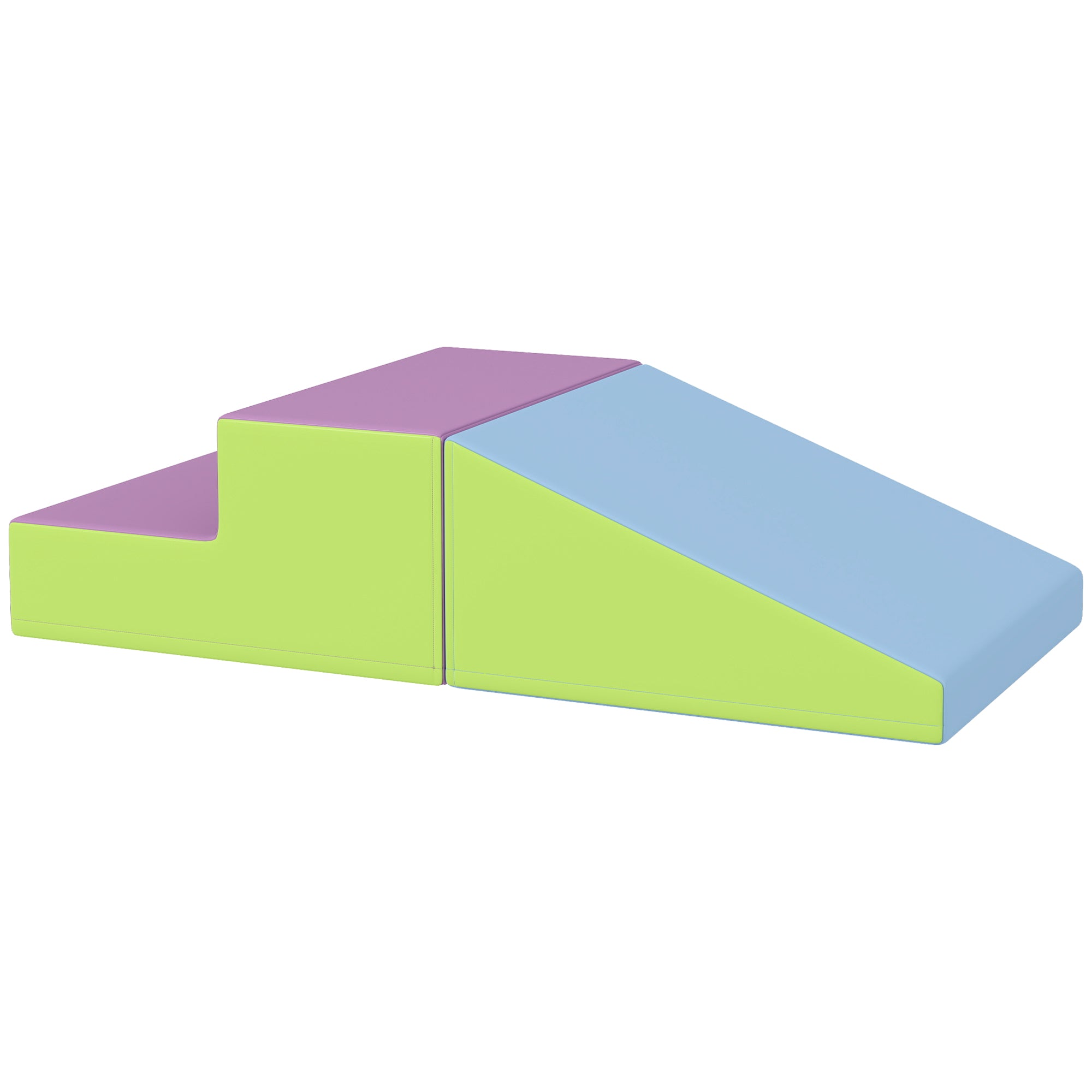 HOMCOM 2 Piece Soft Play Set for Toddler Climb and Crawl, for 12-36 Months, Blue