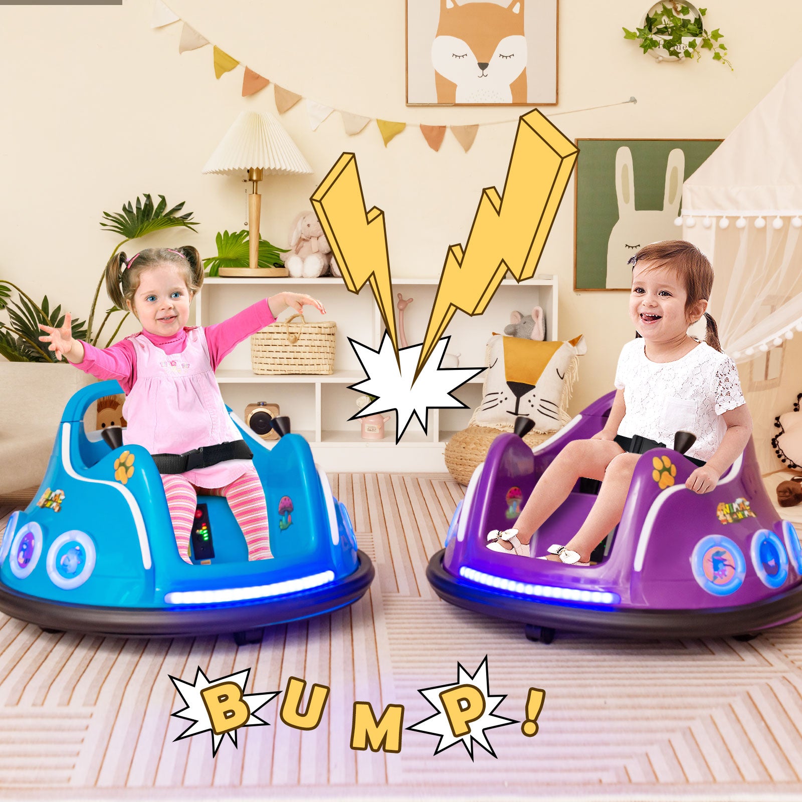 Electric Bumper Car with 360¬∞ Spin and Remote Control for Toddlers and Babies-Navy