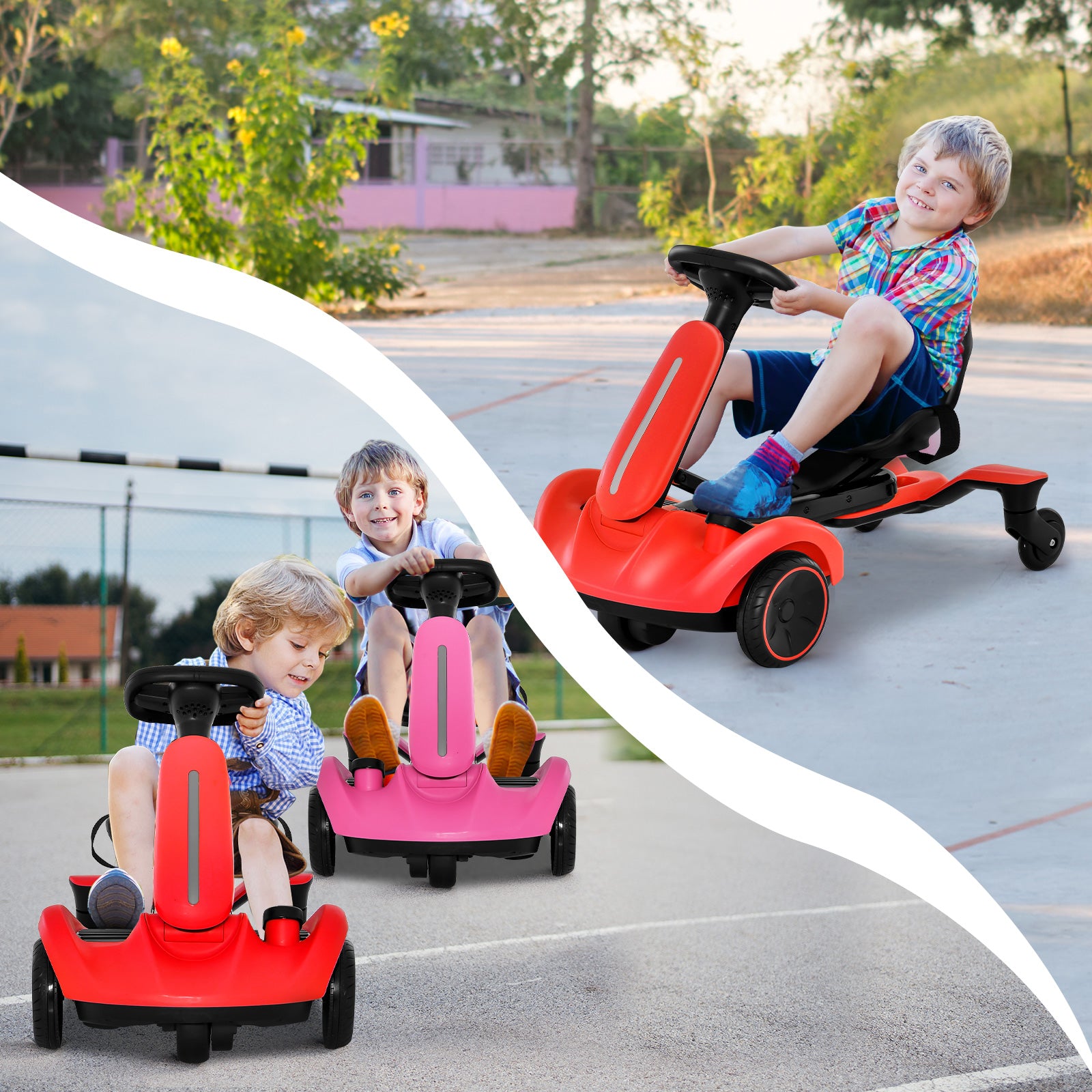 6V Electric Ride on Drift Car for Kids Aged 3-8 Years Old-Red