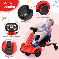 6V Electric Ride on Drift Car for Kids Aged 3-8 Years Old-Red