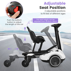 6V Electric Ride on Drift Car for Kids Aged 3-8 Years Old-White