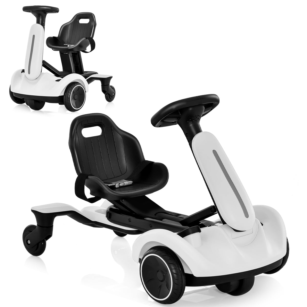 6V Electric Ride on Drift Car for Kids Aged 3-8 Years Old-White