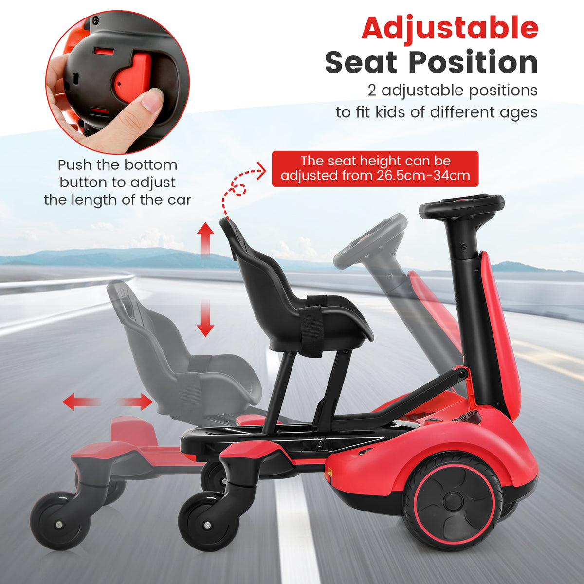6V Electric Ride on Drift Car for Kids Aged 3-8 Years Old-Black