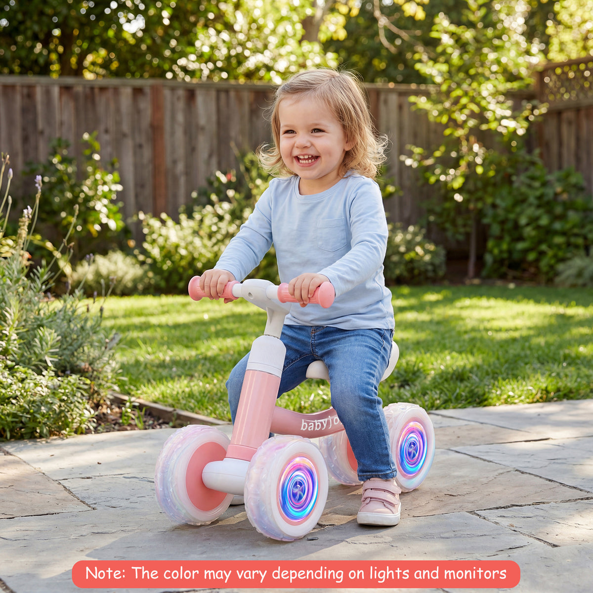 Baby Balance Bike No Pedal Toddler Balance Bike with Adjustable Handlebar and Seat-Pink
