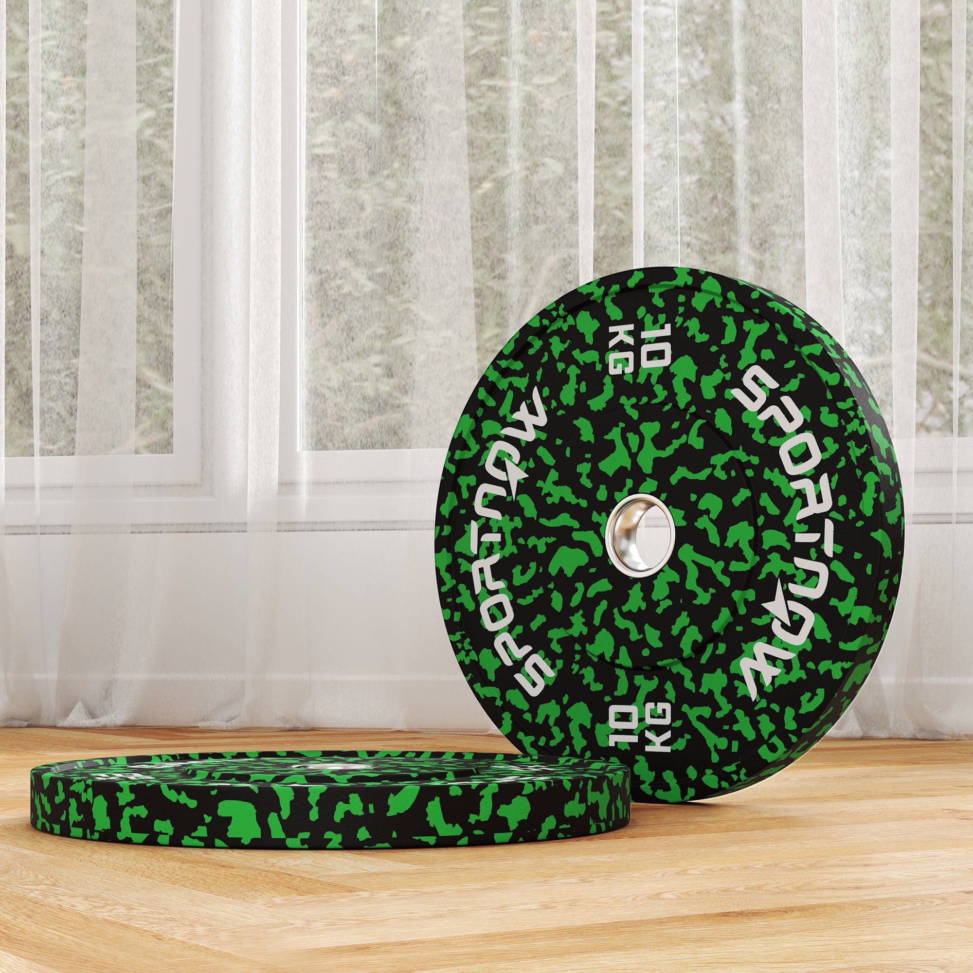 SPORTNOW Olympic Weight Plates with 5cm Holes, for Weight Lifting, 2 x 10kg