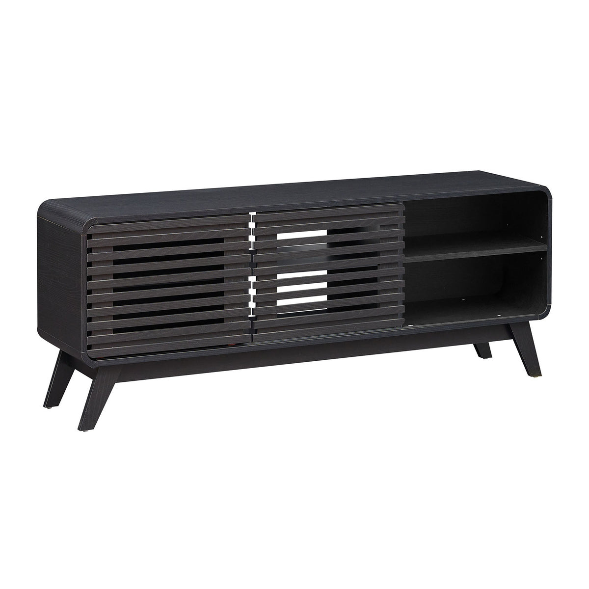 TV Stand for 65" TVs Mid Century Modern Entertainment Center-Black