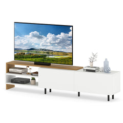 TV Stand for 80 Inches TVs with Storage Shelves and Cabinets-White