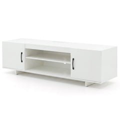TV Stand for TVs up to 70 Inches with Power Outlet and 2 Cable Holes-White