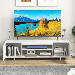 TV Stand for TVs up to 70 Inches with Power Outlet and 2 Cable Holes-White