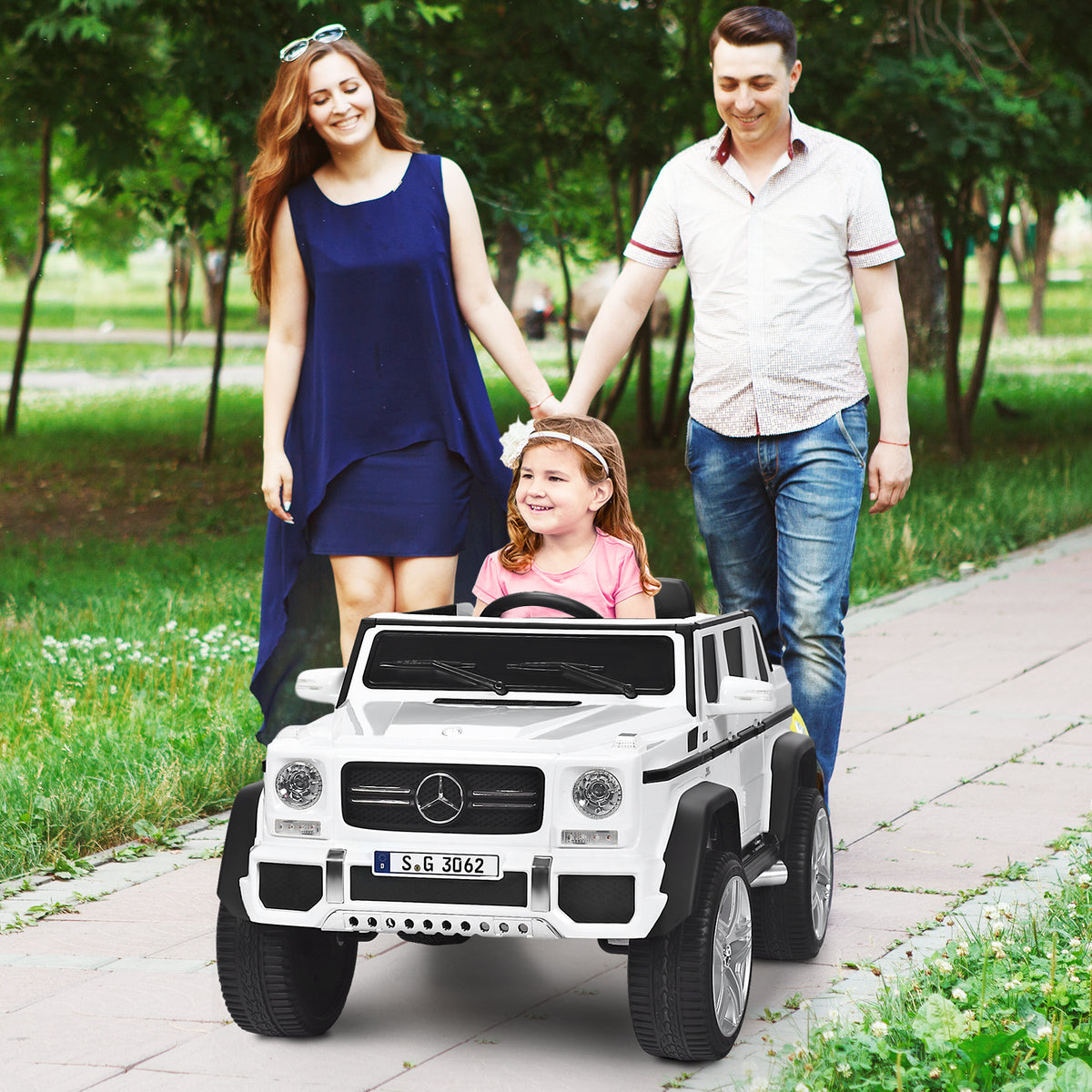 12V Electric Kids Ride On Car with 2 Motors and Remote Control-White