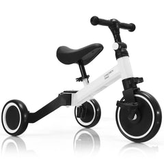 Convertible Balance Bike Kids Trike with Detachable Pedal for 1-4 Years Old Kids-White