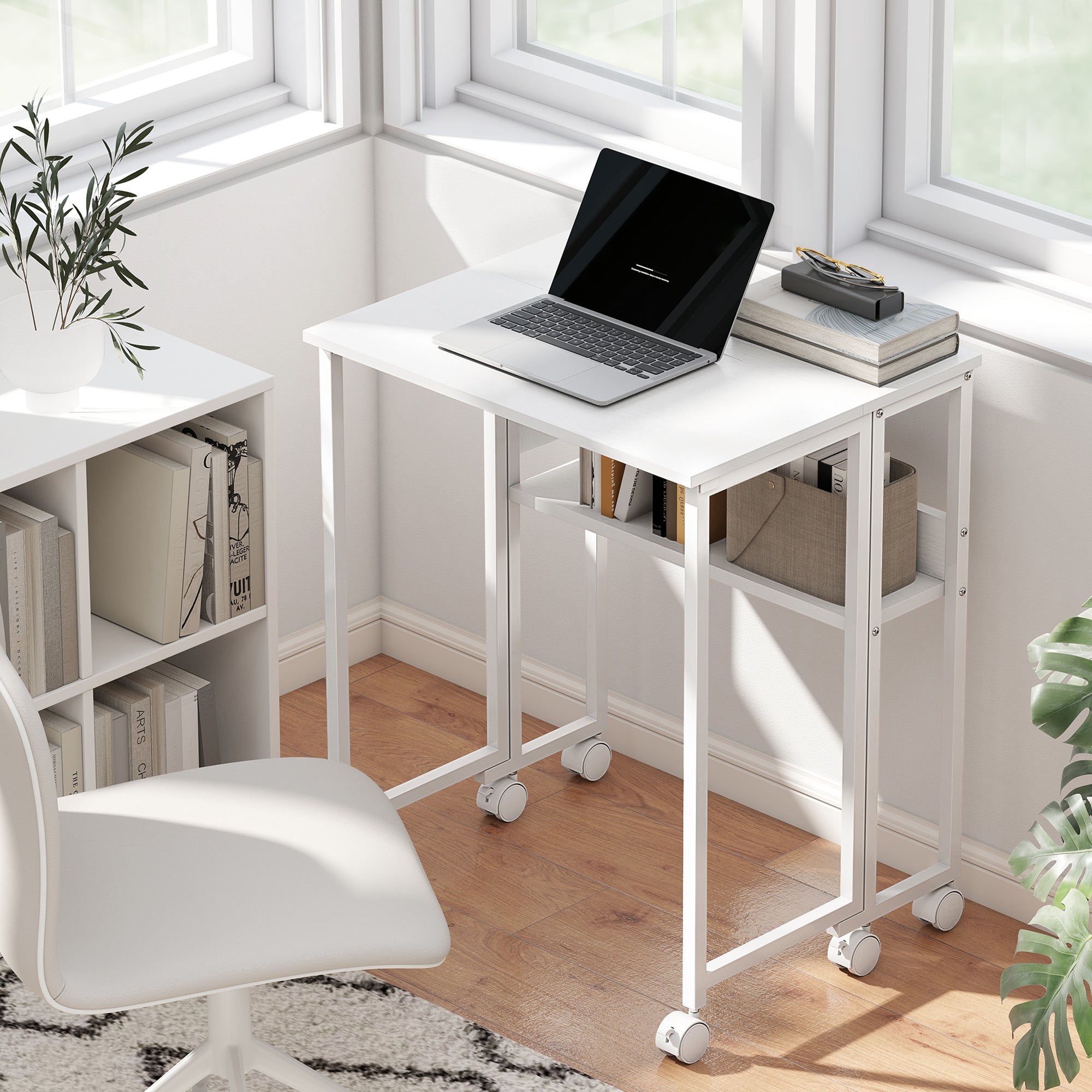 HOMCOM 63 cm Drop Leaf Writing Work Desk - White