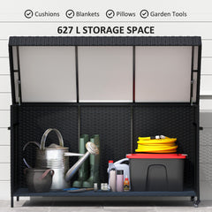 Outsunny 627 L Rattan Storage Box in Black