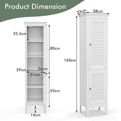 Tall Narrow Bathroom Cabinet-White