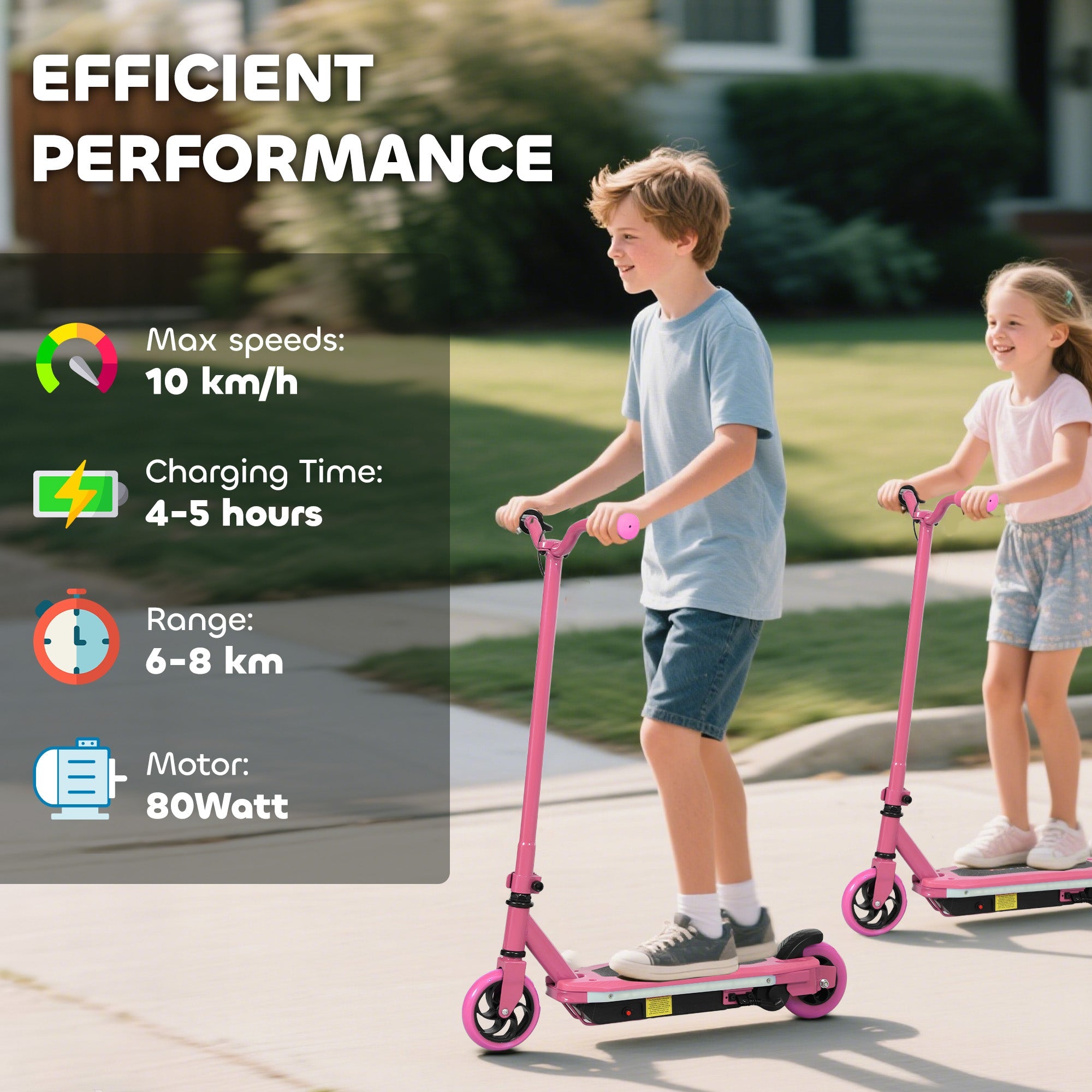 AIYAPLAY Electric Scooter for Kids 6-14 Years, with Colourful Lights, Pink