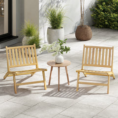 Teak Wood Outdoor Reclining Chair Natural Mid Century Accent Chair