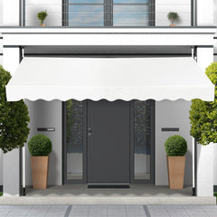 Telescopic Awning Sun Shade Retractable Canopy Sun Shelter for Window Balcony Garden-Beige