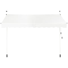 Telescopic Awning Sun Shade Retractable Canopy Sun Shelter for Window Balcony Garden-Beige