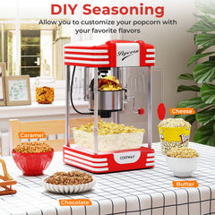 Theater Style Popcorn Machine with Stainless Steel Kettle-Red