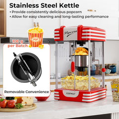 Theater Style Popcorn Machine with Stainless Steel Kettle-Red