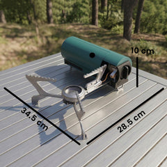 Outsunny 2670W Foldable Camping Stove with Safety Shut-Off, Piezo Ignition Gas Stove with Carry Bag, Green