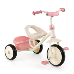 Toddler Tricycle with Removable Rear Storage Basket for Boys and Girls 2-5 Years Old-Pink