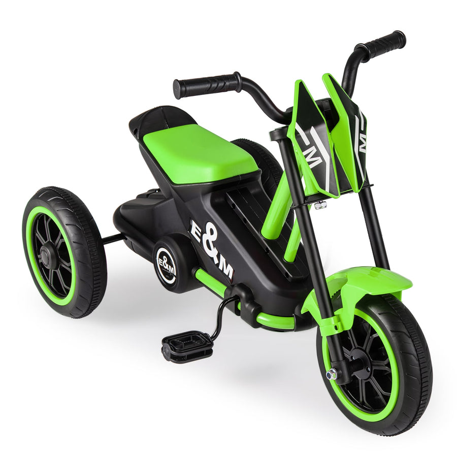 3-Wheel Toddler Bike with Foot Pedals and Steering Handlebars-Green