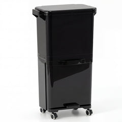 Trash Can with 2 Removable Bins and Tilting Compartment for Kitchen Office-Black