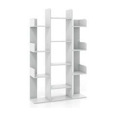 Tree Bookshelf Corner Books Storage Organizer in Grey