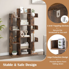 Close up of the edge protection design and anti-toppling devices on the tree bookcase