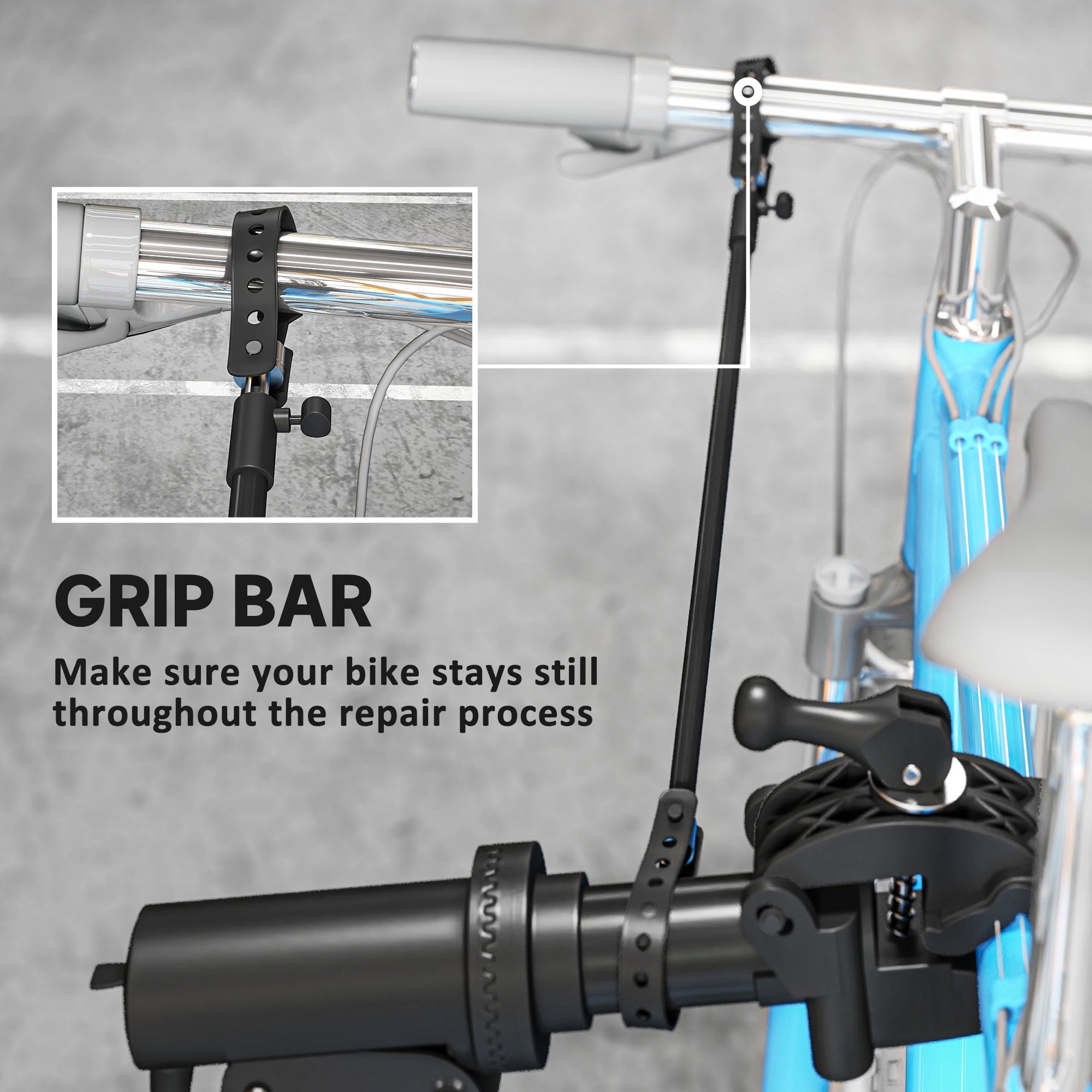 HOMCOM Bike Repair Stand, Max Load 40kg, Foldable, Height Adjustable, for Road Bike, Mountain Bike, E-bike