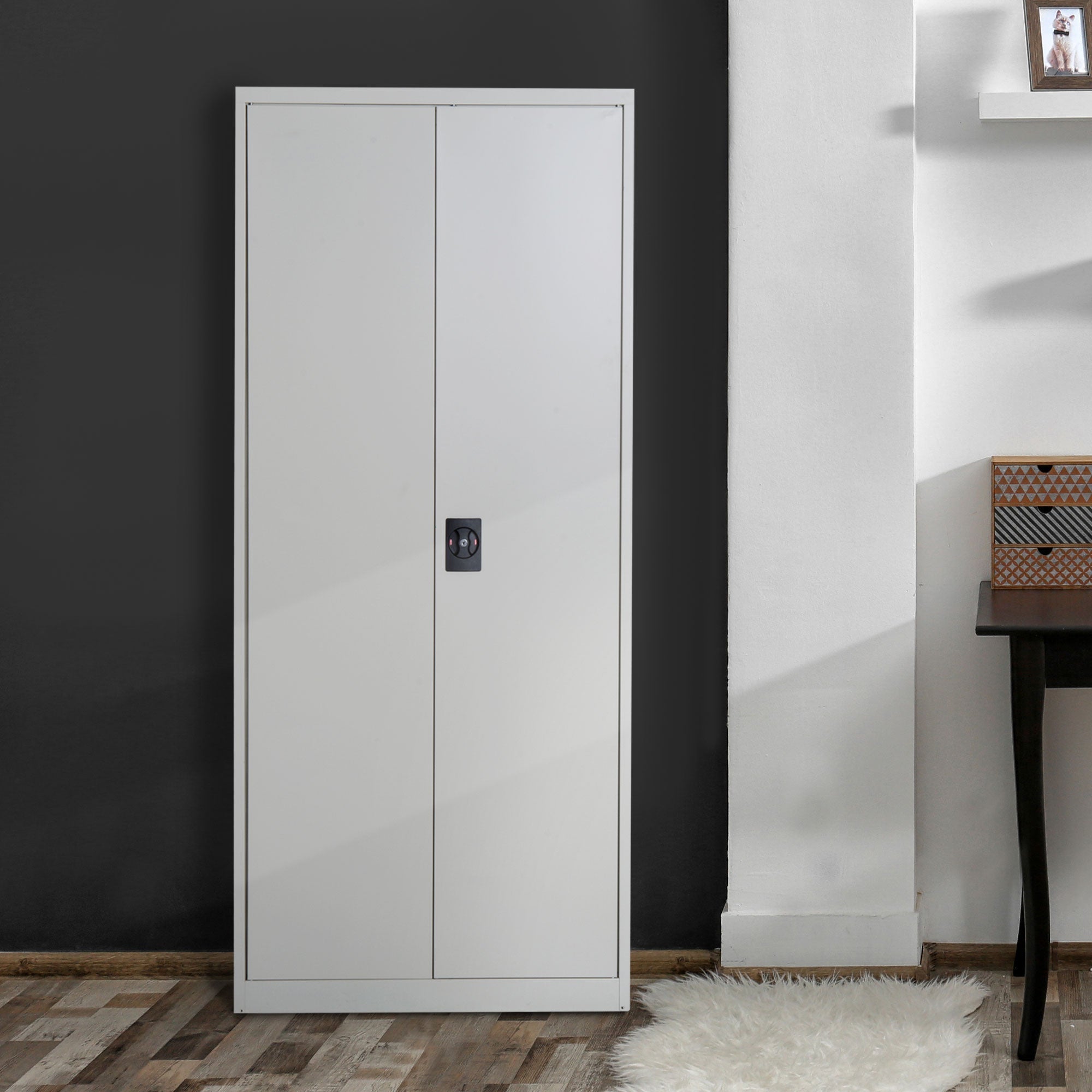 Vinsetto Lockable Filing Cabinet Tall Adjustable Shelf Large Office Storage for Office Use, White