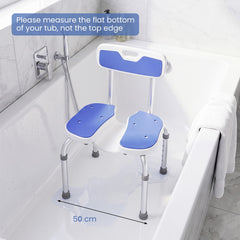 The bath safety seat shown in a bathtub