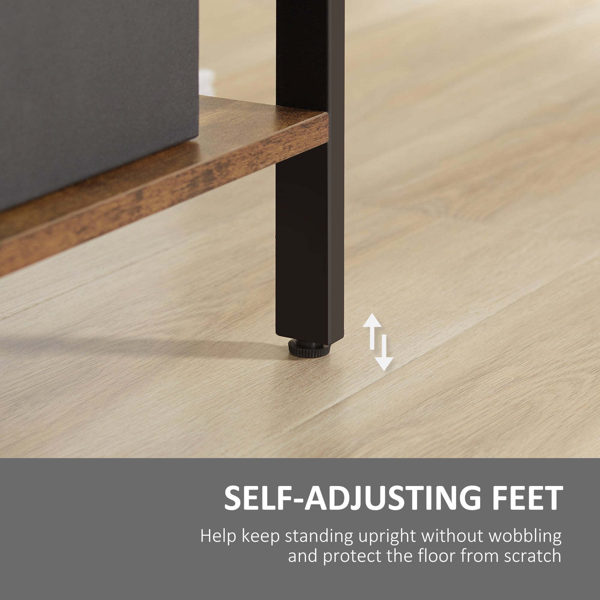 HOMCOM Industrial Storage Unit, 5 Tiers Bookcase with Open Compartments for Office Living Room, Bedroom, Rustic Brown and Black