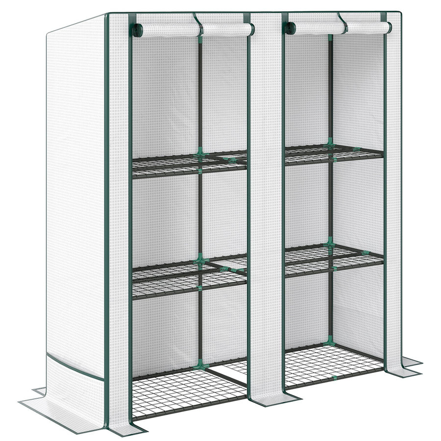 Outsunny Three-Tier Mini Greenhouse - White