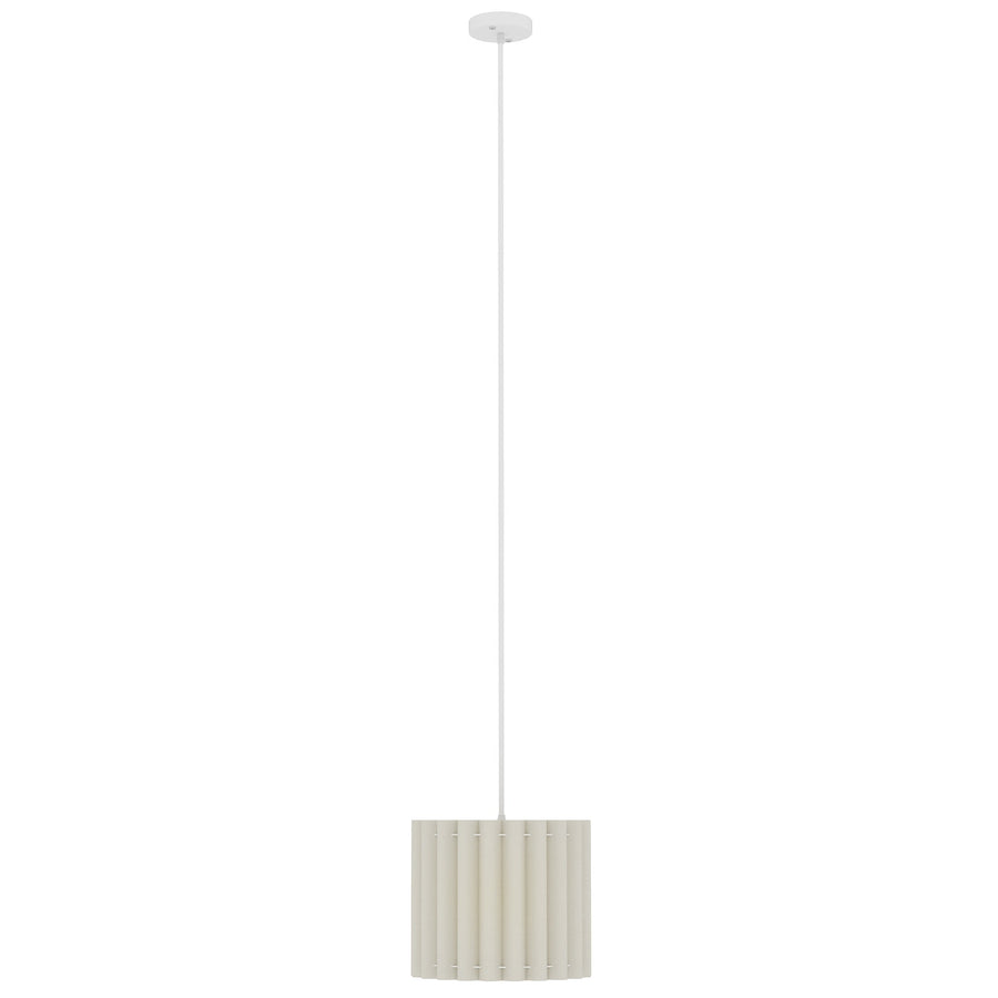 HOMCOM Linen Pendant Light, Bedside Ceiling Lamps with E27 Bulb, Modern Hanging Lights for Living Room, Bedroom, Kitchen, Hallway, White