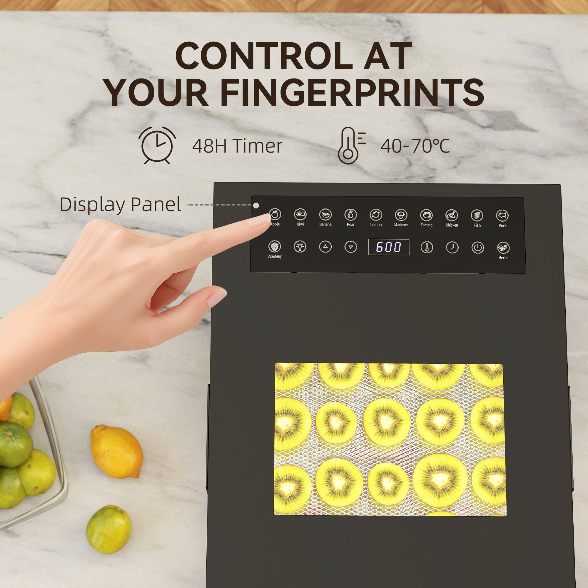 HOMCOM 12-Tray 40-70√¢‚Äû∆í Food Dehydrator - Black