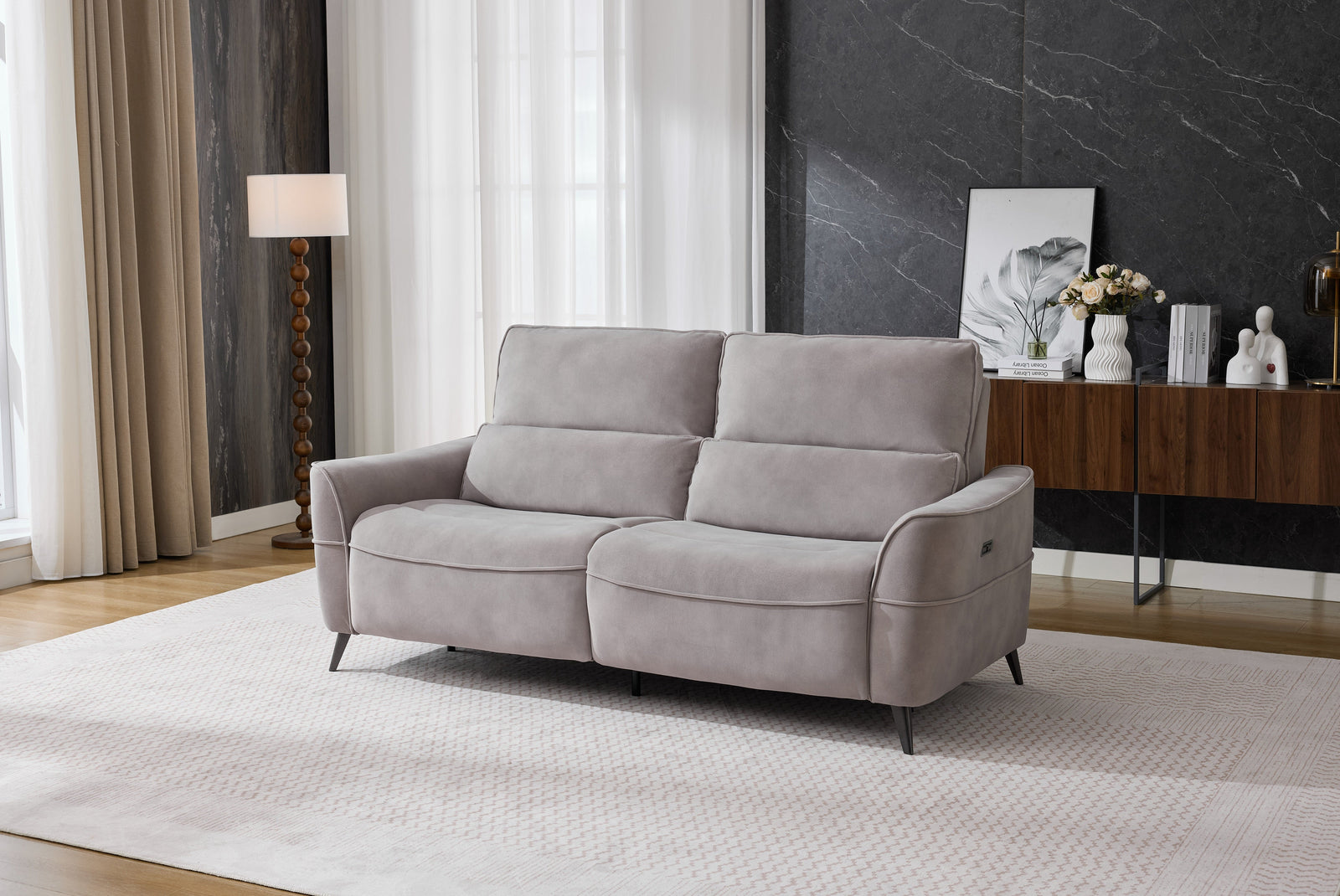 Kensley 2 Seater Sofa Grey (Power Recliner)