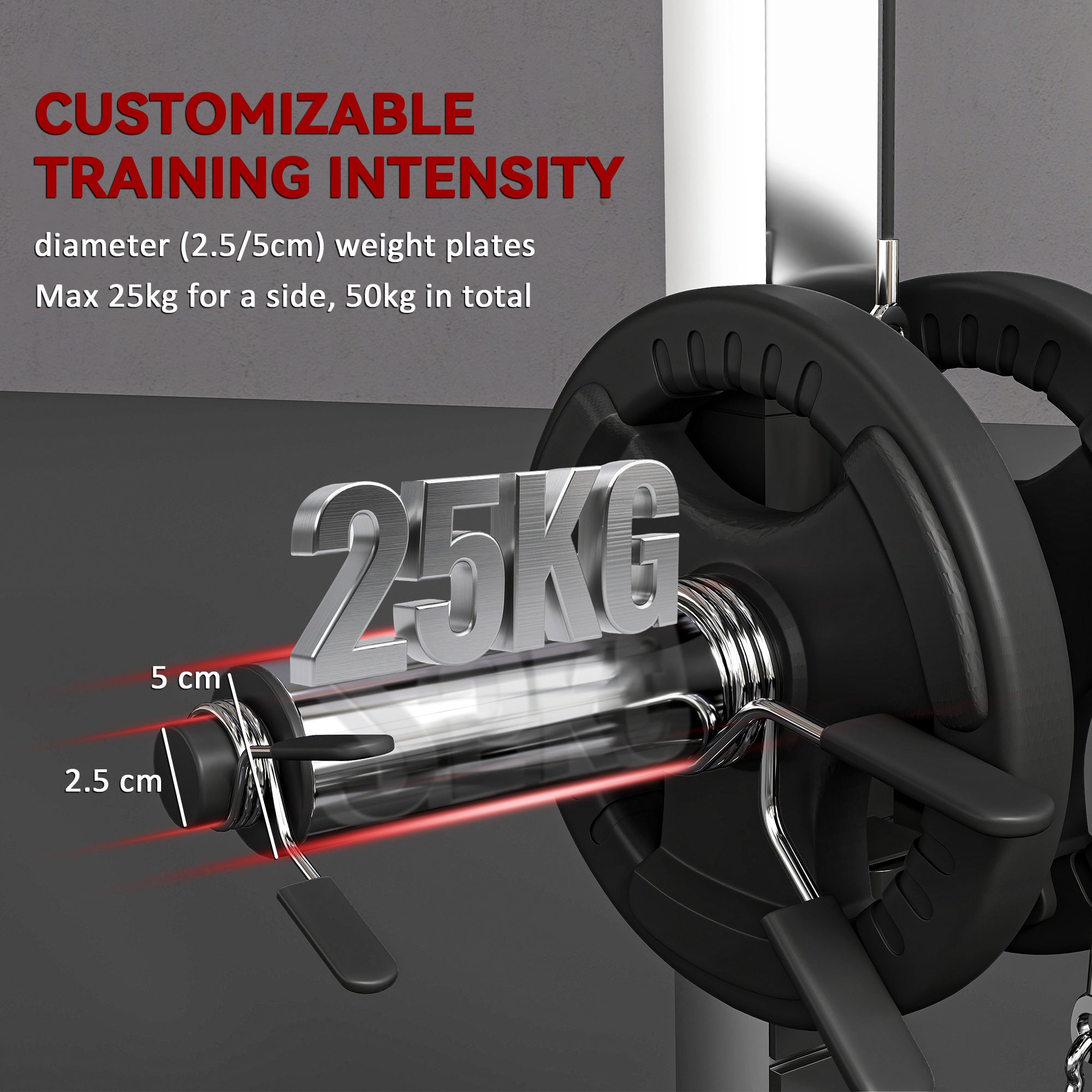 SPORTNOW Power Cage Power Rack with 15-Level Squat Rack, Cable Pulley System, Pull up Stand and Push up Stand