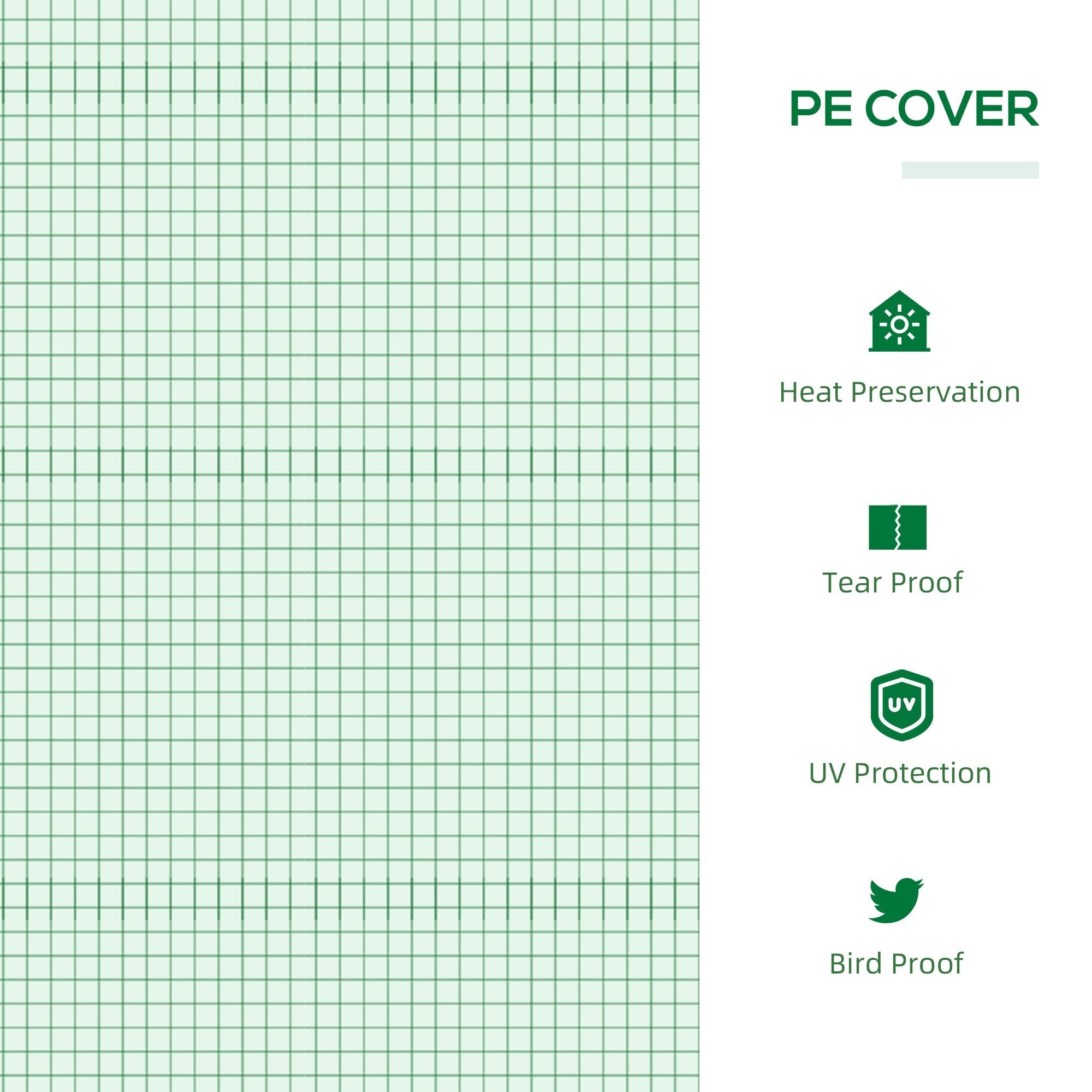 Outsunny Mini Greenhouse, Small Plant Grow House for Outdoor with Durable PE Cover, Observation Windows, 180 x 60 x 60 cm, Green