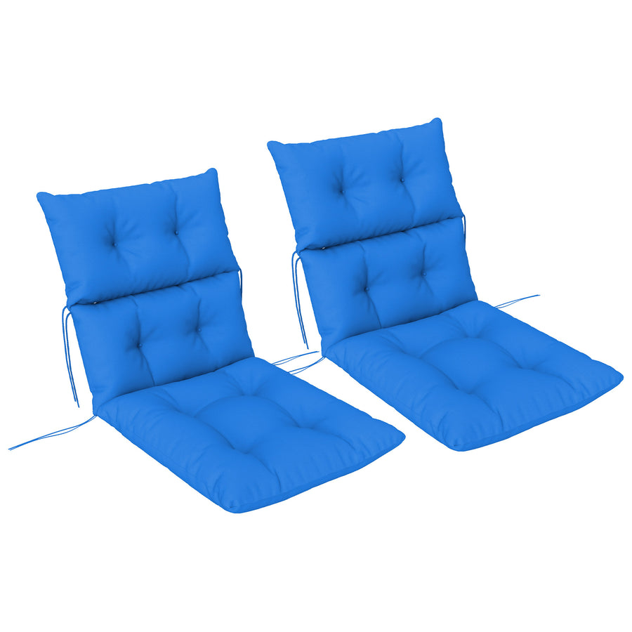 Outsunny Set of 2 Rocking Chair Padded Seat Cushions - Blue