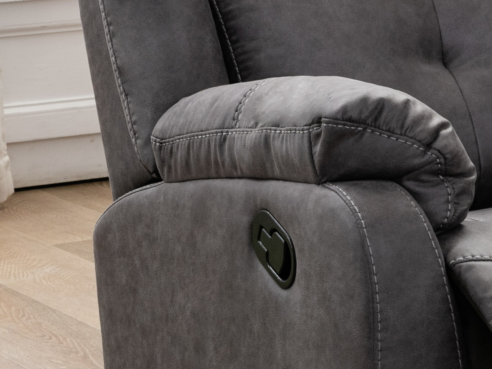 Cavsey 2 Seater Sofa Grey  (Recliner)