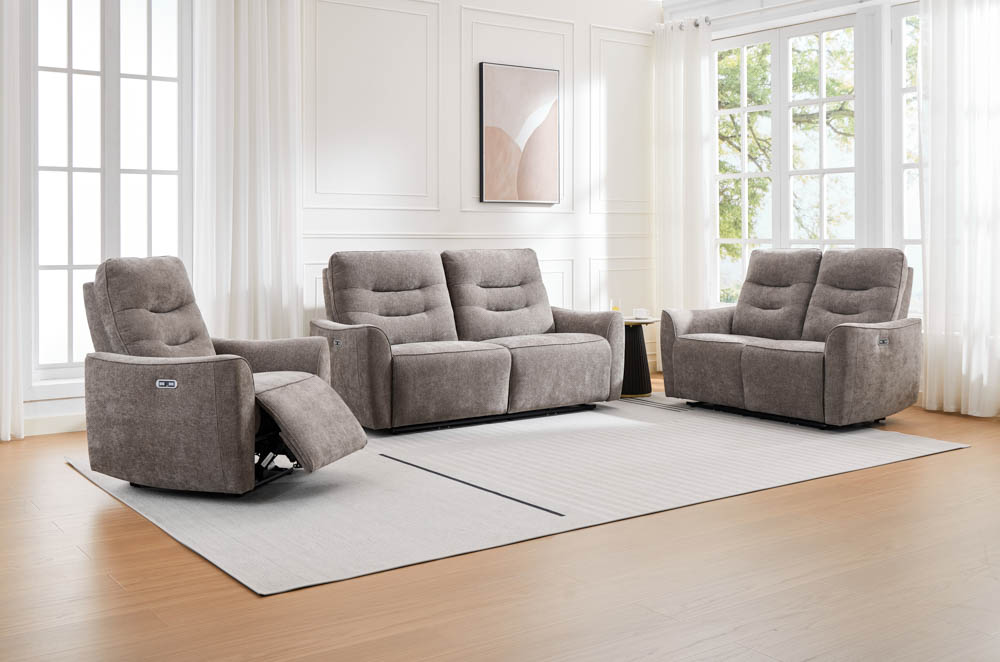 Cavendish 3 Seater Sofa Grey (Power Recliner)