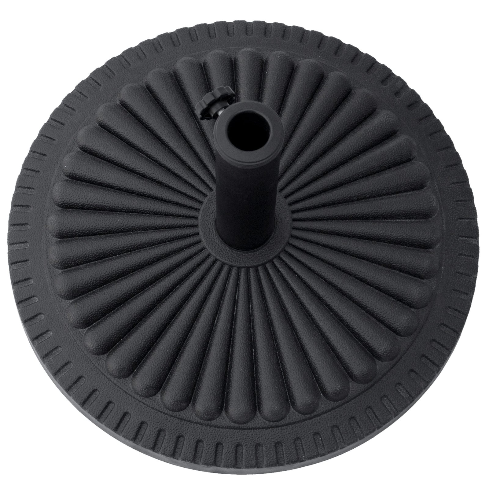 Outsunny 14kg Round Cement Parasol Base Umbrella Weight Stand Holder Fits Φ35mm,Φ38mm,Φ48mm Pole for Patio Outdoor Garden - Black