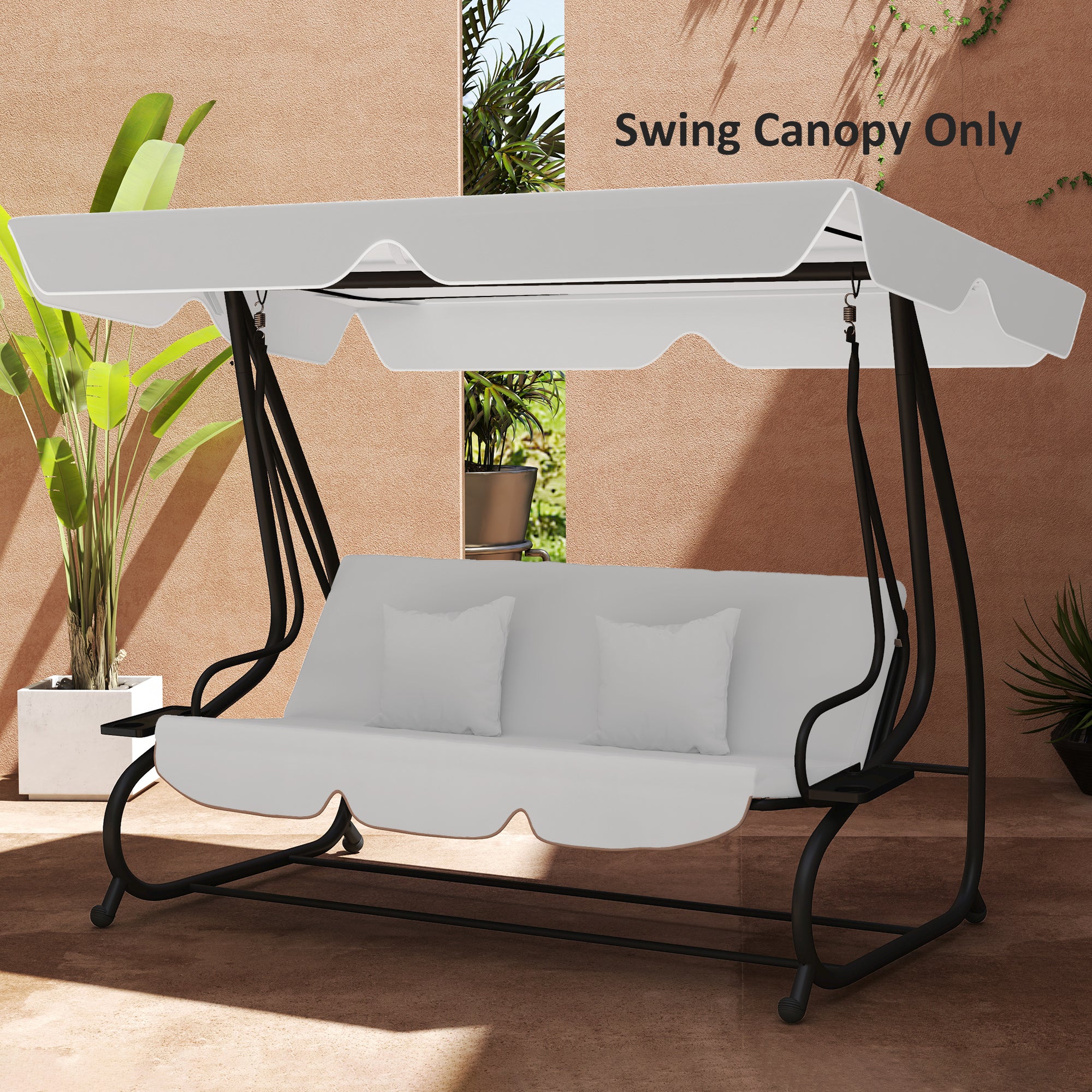 Outsunny 145 x 200Wcm Swing Chair Canopy Replacement - Light Grey